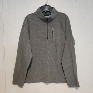 L.L. Bean Mens Trail Fleece Quaterzip Pullover Gray Large Traditional Fit
